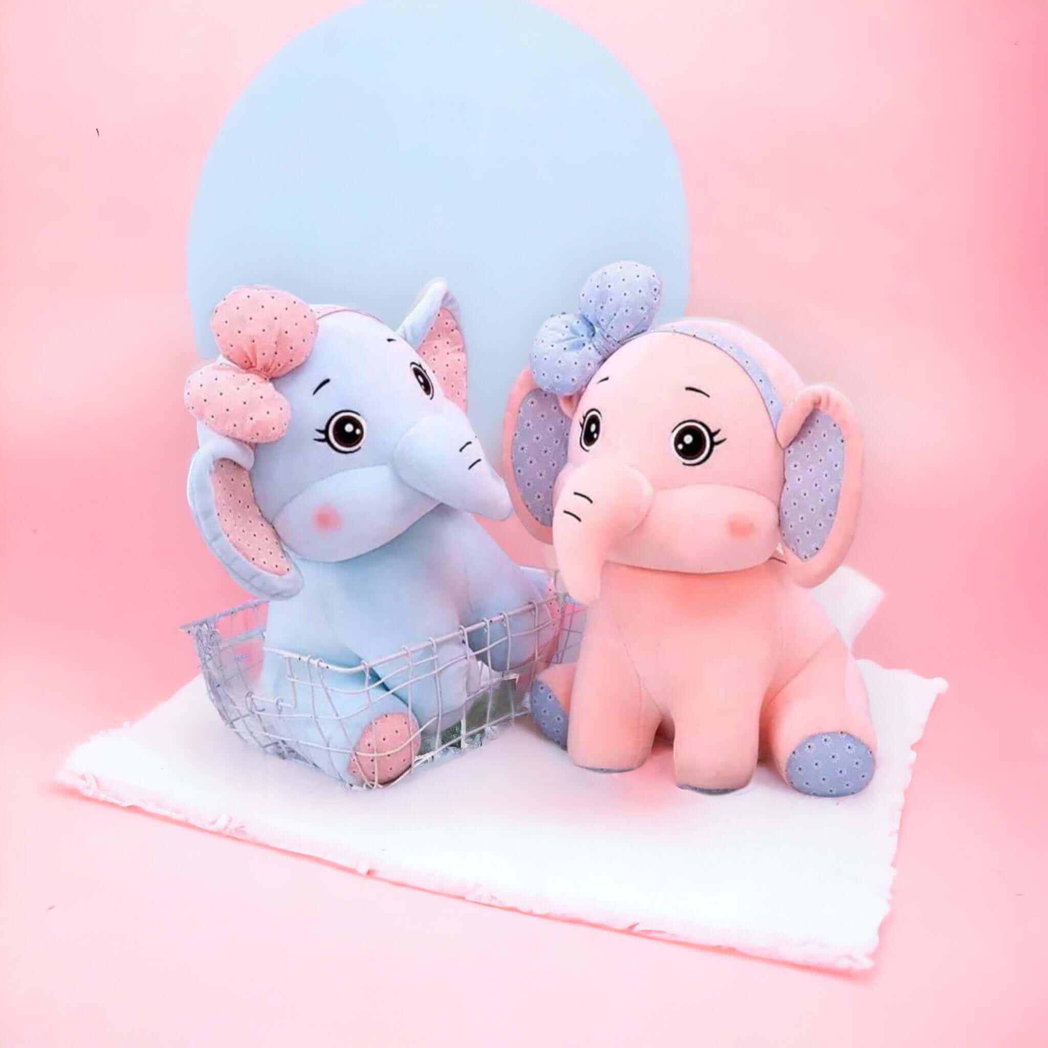 Cute Elephant with Bow Plush Toy-65 CM / Pink