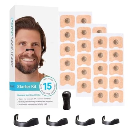 Magnetic Nasal Strips | Anti-Snoring Nose Clip (Pack of 15) for Better Breathing