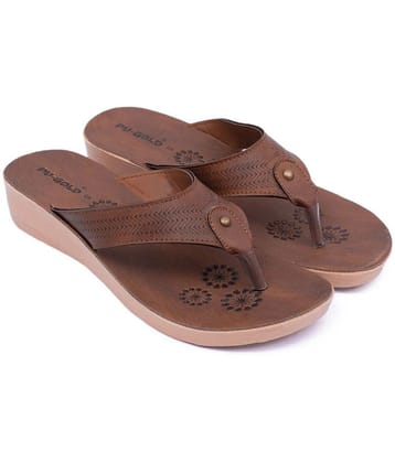 ASIAN Tan Women's Leather Slipper - None