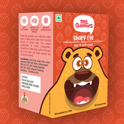 Bodyfirst My Gummies-Sharp Eye Gummies For Kids, Strawberry Mix, 30 Gummies