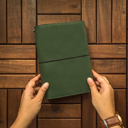 Tropical Green TBC Travellers Journal | A5-Leather Cover Only