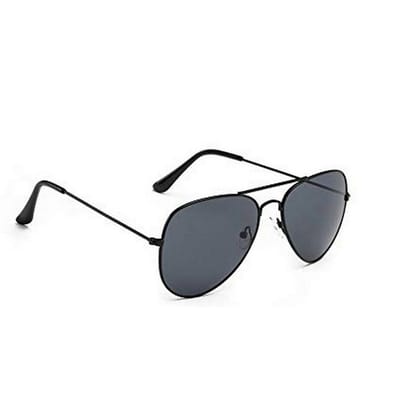 Dervin Unisex Aviator Sunglasses (Glass Lens)-Black