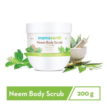 Mama Earth Neem Body Scrub with Neem & Tulsi, 200 g