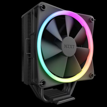 NZXT T120 RGB CPU Air Cooler - Conductive Copper Pipes - Fluid Dynamic Bearings - AMD and Intel Compatibility, RC-TR120-B1, (Black)