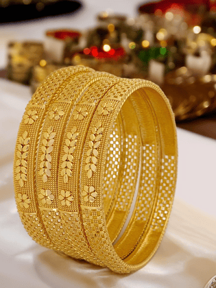 Jewels Kafe One Gram Gold Plated Bangle Set of 4-2.4