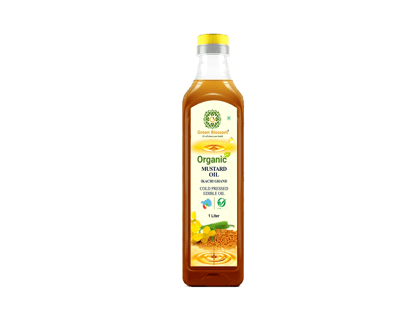 Organic Mustard Oil ( Kachi Ghani) - 1 Ltr (Pack of 1) I Green Blossom (Size - 1L) by green blossom agritech ventures private limited