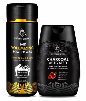 Urbangabru Hair Volumizing Powder 10 GM  Charcoal Face Wash 120 GM - Mens Grooming Combo Kit-Urbangabru Hair Volumizing Powder 10 GM & Charcoal Face Wash 120 GM - Men's Grooming Combo Kit