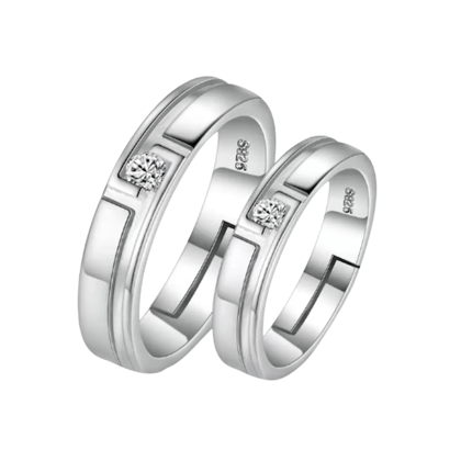 Nilu's Collection Stylish Couple Ring for Men & Women |Wedding, Engagement, Gift Ring-Silver