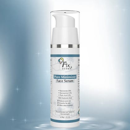 Pore Minimizer Face Serum | 2.5% Glucosamine, 0.5% Phytic acid, 20% Niacinamide & Hyaluronic acid serum for open pores-30g