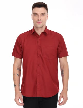 Cool Club Plus Cotton Red colour Shirt Half Sleeve-38