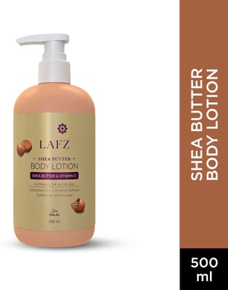 LAFZ Shea Butter Body Lotion With Vitamin E | Long Lasting Softness | Non Greasy | Moisturizing Body Lotion For Men & Women | Deep Hydration & Nourishment | For all Skin Types, 500 ml