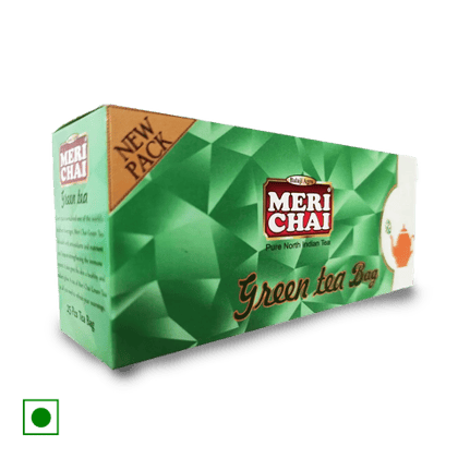 Meri Chai Green Tea Bags, 25 Units Box