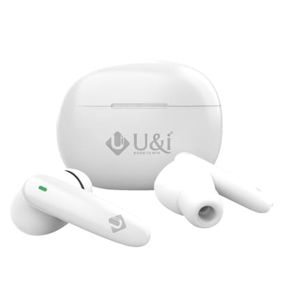 U&i Progress Series 50 Hours Music Time True Wireless Earbuds | Quad Mic ENC-White