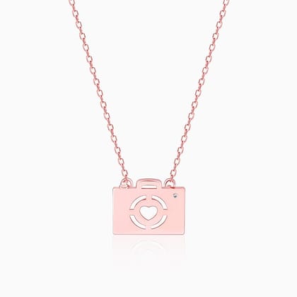 Rose Gold Camera Necklace