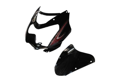 Headlight Visor Fit For TVS Star Sport New Model Black (Red Sticker)