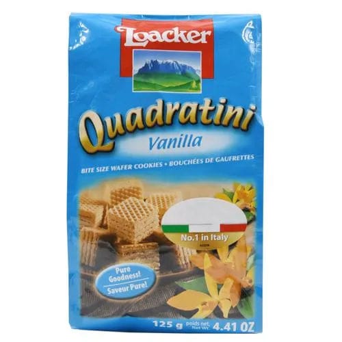 Loacker Quadratini Wafer - Vanilla, 125 gm