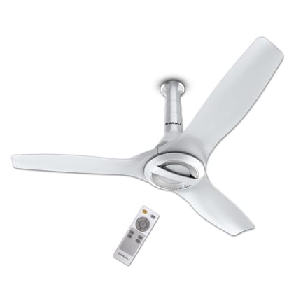 Bajaj Arioso Luxe 48 BLDC Ceiling Fan - BEE 5-Star Rated, Aerodynamic Blades, RF Remote, 2-Year Warranty (White & Silver)