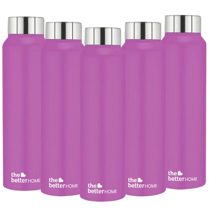 The Better Home 1L Stainless Steel Water Bottle, Leak Proof, Durable, Rust Proof, Non-Toxic, BPA Free, Eco-Friendly, Pack of 5.-The Better Home Stainless Steel Water Bottle 1L | Leak Proof, Durab