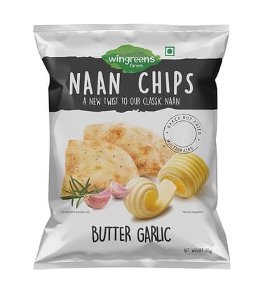 Wingreens Farms Naan Chips - Butter Garlic, 30 g