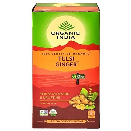 Organic India Tea - Tulsi & Ginger, 25 pcs Carton