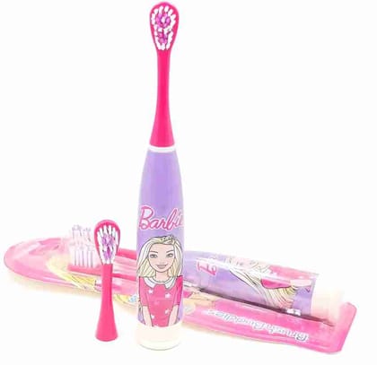 Kids Cartoon Printed Soft Electric Battery Powered Toothbrush 1 Pc-Barbie