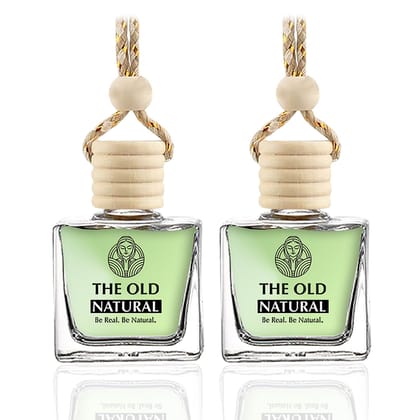 The Old Natural Expressions Car Freshener with Wooden Diffuser Lid, 10 ml - Pack of 2