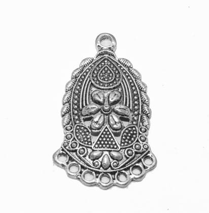 German Silver Metal Oxidized Silver Pendant  ,(SPN-147) , Per Packet of 10 Pcs-Per Packet of 10 Pcs / 38 MM