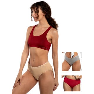 Ashleyandalvis Bamboo Micro Modal, Anti Bacterial, Skinny Soft, Premium Hipster Women Hipster Grey, Beige, Red Panty (Pack Of 3 )
