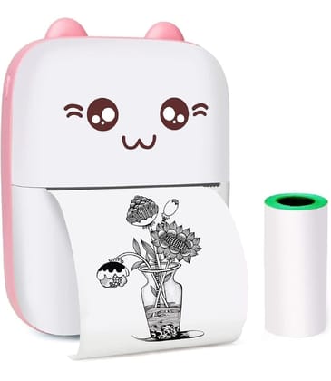 X1 X2 Mini Bluetooth Thermal Printer for Labels, Stickers and Fun Projects-Pink / Printer + Sticker Roll