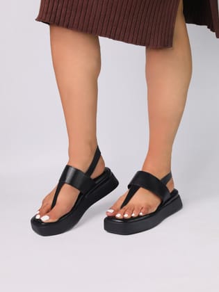 Wendy Black Flatform Heels-Black / 36