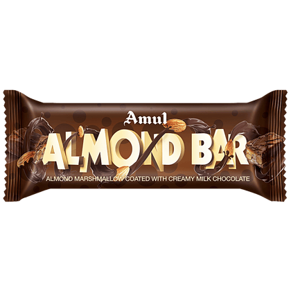 Amul Almond Bar - Almond Marshmallow Coated Creamy Milk Chocolate, 35 g Carton