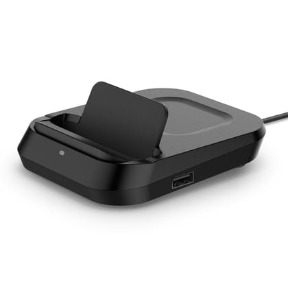 Dual Wireless Charging Dock with USB-A Port for Powerbank, Airpods and Smartwatches - Black-Wireless Charging Dock / Black / In Stock