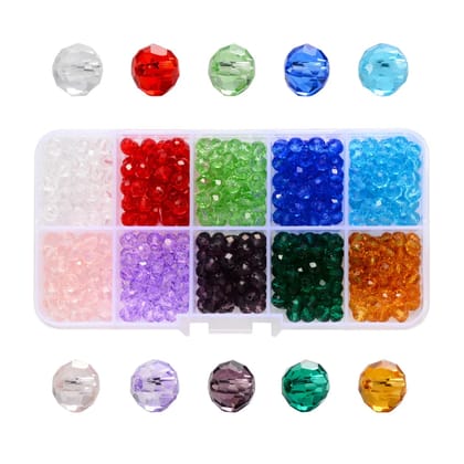 10 Pcs 500 Pcs, 6x5mm Transparent Glass Faceted Rondelle Beads