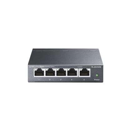 TP-Link TL-SG105S 5-Port Desktop Gigabit Ethernet Switch/Hub, Ethernet Splitter, Plug & Play, no Configuration Required, Steel Case, Green Ethernet Technology