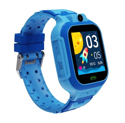 WEARFIT Next-Gen Champ 4G Kids Kids Smart Watch with GPS Tracking, 2-Way Video & Voice Calling, Safe Zone Alert, 7 Games, SOS, Does not Support jio sim (Blue)-Blue