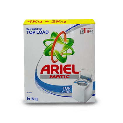 Ariel Matic Detergent Powder - Top Load, 6 kg Box