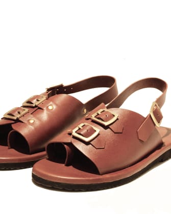 Double Buckle Women's Envelope Sandals-3