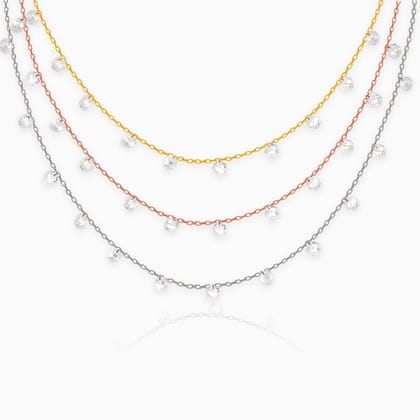 Multi-Tone Triple Layered Queens Necklace