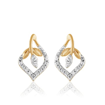 Senco Gold Rhombus Sheen Diamond Studs