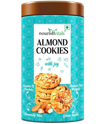 NourishVitals Almond Cookies, Heavenly Bites, Source of Protein, Crunchy Delights, Genius Snack,120g