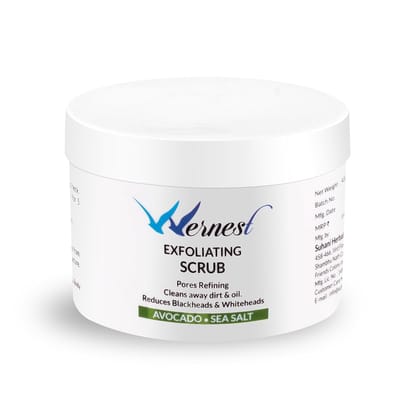 Wernest Avocado Deep Exfoliating Face Scrub | Anti-Acne Scrub for Toning Removes Blackheads & Whiteheads, Polishes Skin Nourishing and Improves skin Elasticity Scrub (400g)