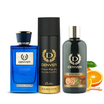 Gift Pack Autograph Collection Mystic Ocean100ml | Bodywash Refreshing 325ml | Hamilton Caliber 200ml