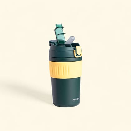 Vacuum Insulated Travel Mug, 480ml-Green - Yellow / 480ml