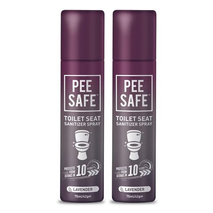 Pee Safe Toilet Seat Sanitizer Spray 75ml, Pack of 2, Lavender. Reduces UTI risk, kills 99.9% germs, travel-friendly, anti-odor.-Pee Safe Toilet Seat Sanitizer Spray (75ml, 2-Pack) - Lavender | R