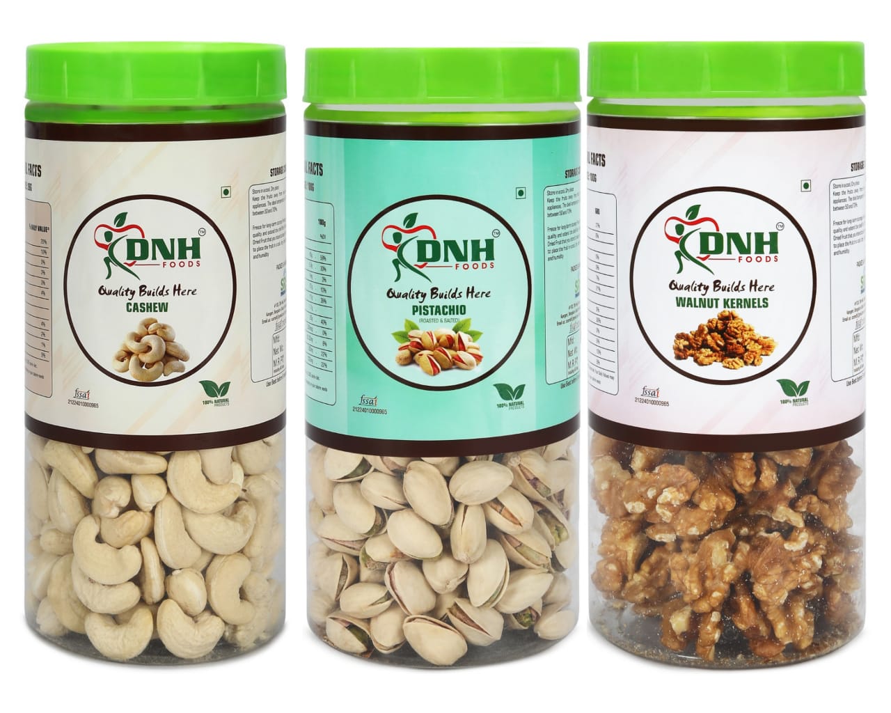 DRY FRUITS COMBO 1.5 KG PACK 500G X 3 PC CASHEW | PISTACHIO | WALNUT - Enhances Energy Levels, Supports Skin Glow, Improves Overall Well-being