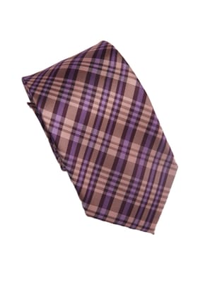 Men's Striped Formal Necktie - Brown-Free / Brown