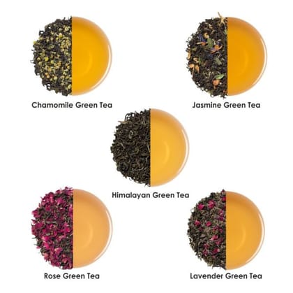 Floral Green Tea Sampler (5 Teas)-100gms - 40 Cups