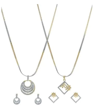 Sunhari Jewels - Gold Pendant set ( Pack of 2 ) - Gold