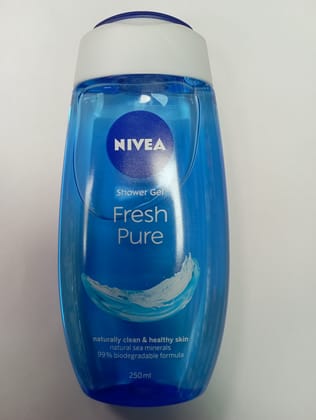 Nivea Shower gel Fresh Pure Naturally clean & healthy skin Natural sea minerals 99% biodegradable formula 250 ml 