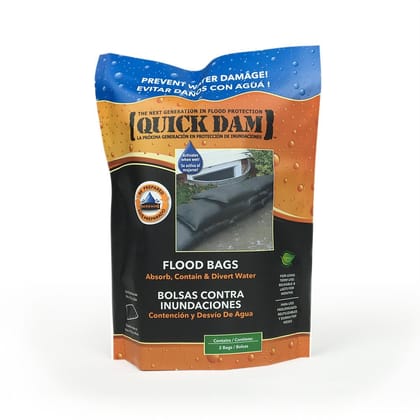 Quick Dam Water Activated Flood Bags (12 inch x 24 inch) - Pack of 2